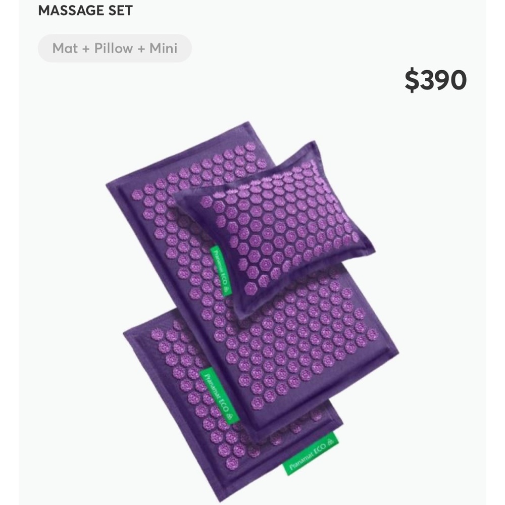 Purple Acupressure Mat and Pillow Set.
